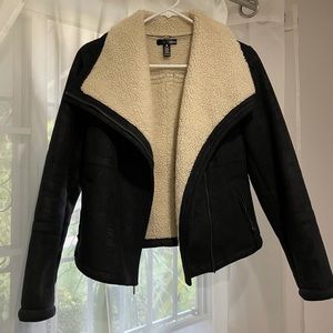 Aqua shearling coat